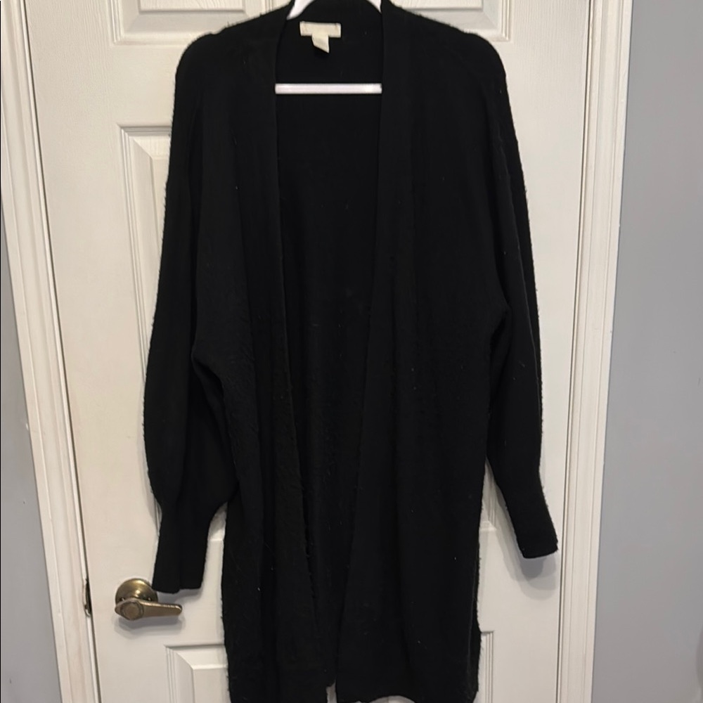 H&M Black Chunky Knit Cardigan Sweater